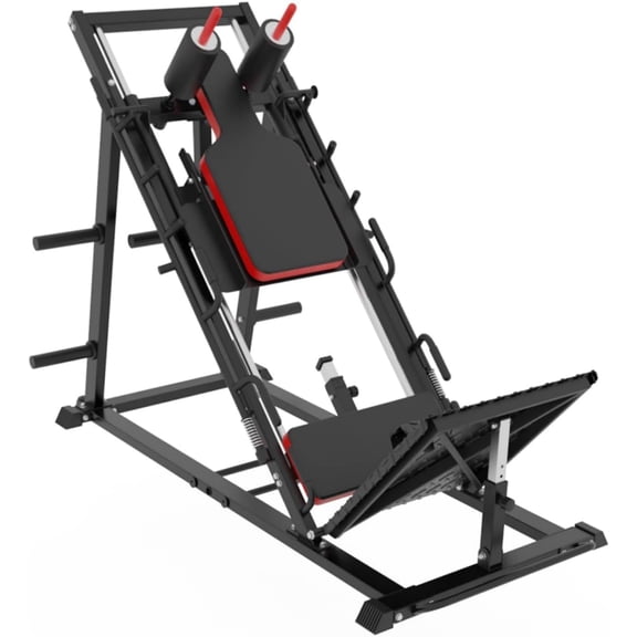 Senfot Multi Functional Steel Hack Squat and Leg Press Integrated Machine Household Full Body Strength Training Gear Black Red