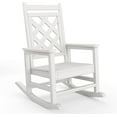 thumbnail image 1 of Senfot Outdoor Rocking Chair - HDPE Weather Resistant Rocker with Wood Texture, 380 LBS Support for Patio, Backyard, Garden White, 1 of 8
