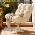 thumbnail image 1 of Senfot Oversize 360° Swivel Plush Lounge Chair - Metal Rocking Base, Rattan Rocking Chair with Comfy Deep Seat Thick Cushion for Indoor/Outdoor White, 1 of 8
