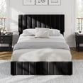 thumbnail image 1 of Senfot Queen Size Upholstered Bed Frame with 4 Storage Drawers, No Box Spring Needed,Adjustable Headboard and Wooden Slats Support, Black, 1 of 8