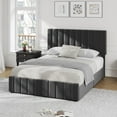 thumbnail image 1 of Senfot Queen Size Upholstered Bed Frame with 4 Storage Drawers, No Box Spring Needed,Adjustable Headboard and Wooden Slats Support, Gray, 1 of 9