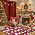 thumbnail image 1 of Senfot Red 4x6 Area Rugs for Living Room, Indoor Non Slip Carpet, Washable Rug for Home Decor, Soft Low Pile Christmas Rug with Xmas Tree Reindeer Snowflake for Bedroom, Dining Room, 1 of 7