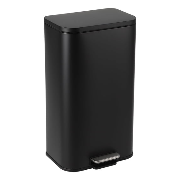 Senfot Stainless Steel Kitchen Trash Can with Soft-Close Lid, Removable Inner Bucket, Fingerprint-Proof Recycling Bin for Home, Office, Bedroom