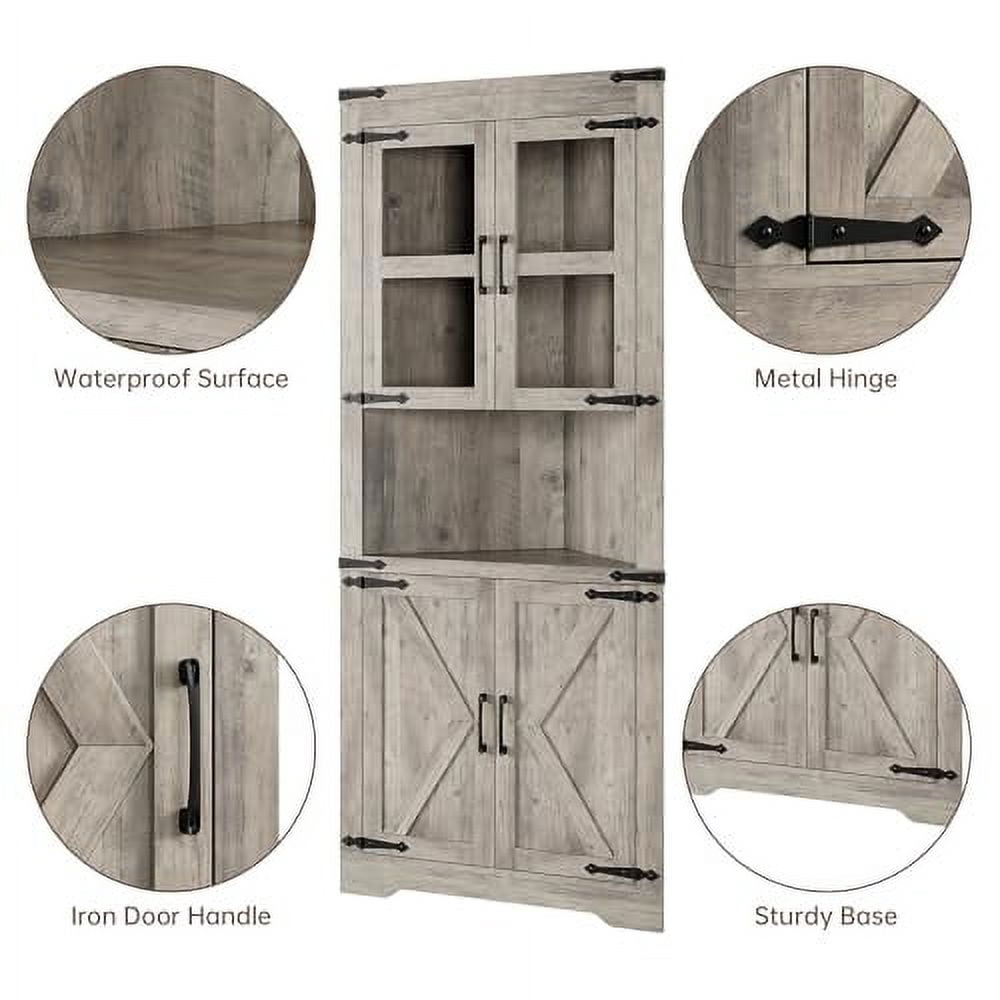 Senfot Armadio A Buffet BC-CL Stile Industriale – Rovere Grigio E Struttura Metallica, 2 Ante Scorrevoli, 2 Cassetti E Ripiani, 91x48x20 Cm, Per Sala E Cucina