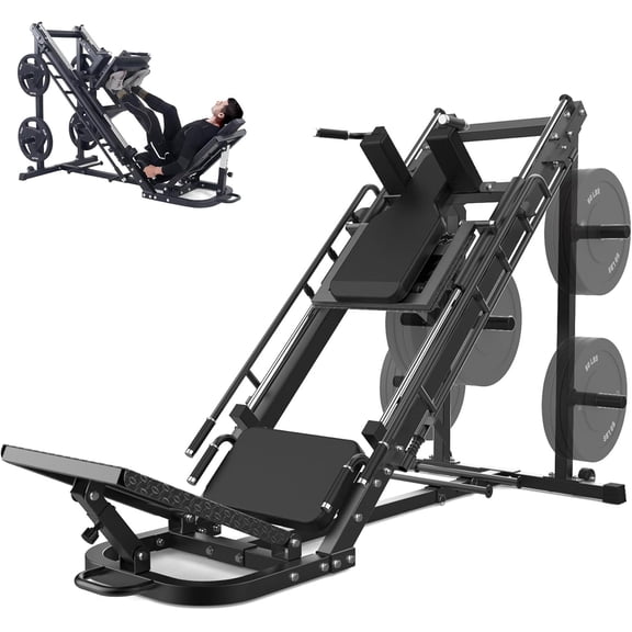 Senfot Three Boxes Pack Carbon Steel Hack Squat Leg Press Integrated Fitness Training Machine Home Workout Gear Black