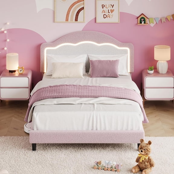 Senfot Twin Size Lambskin Soft Bag Princess Bed for Girls, Cozy Upholstered Mattress, Soft and Plush Design, Perfect for Bedroom, No Box Spring Needed