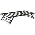 thumbnail image 1 of Senfot Twin Size Pop Up Trundle Bed Frame,Foldable Metal Platform,Trundle Day Bed with Lockable Casters,Brown, 1 of 7