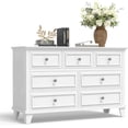thumbnail image 1 of Senfot White Dresser for Bedroom, 7 Drawer Dresser, 47" Long Dressers TV Stand, Wooden Chest of Drawers with Deep Drawers, Modern Dressers Organizer with Vintage Handle for Hallway,Living Room, 1 of 6