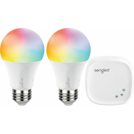 Sengled - Smart LED Multicolor A19 Starter Kit (2-Pack) - Multicolor