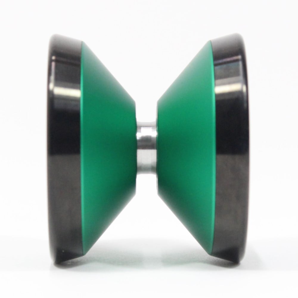 Sengoku NobuMecha Yo-Yo -Bi-Metal YoYo 7068 Aluminum with Stainless Steel Rims (Green Black Rims)