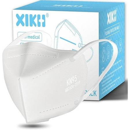 Sengtor KN95 Face Masks 50 Pack 5-Ply Breathable Protection & Extra Wide Elastic Ear Loops Design, 95% Filtration Efficient Disposable KN95 Masks,White