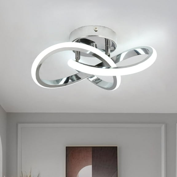 Senhu Hallway Light Acrylic Modern LED Ceiling Light Fixtures Cool White 6000K Close to Ceiling Lights for Bedroom Bathroom Kitchen Balcony Corridor Stair Aisle Curved Creative Design Celing lamp