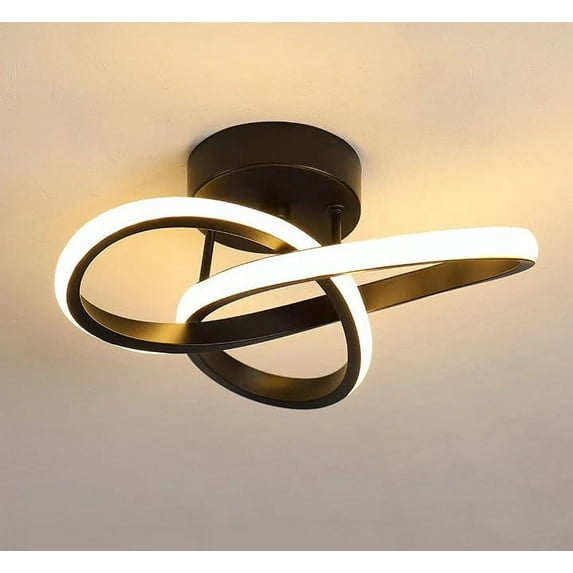 Senhu LED Ceiling Lights, 2700K Warm Light, 20W Black Hallway Light Mini Artistic Lamp Modern LED Close to Ceiling Light for Bedroom, Kitchen, Living Room, Office, Stair, etc 2700K