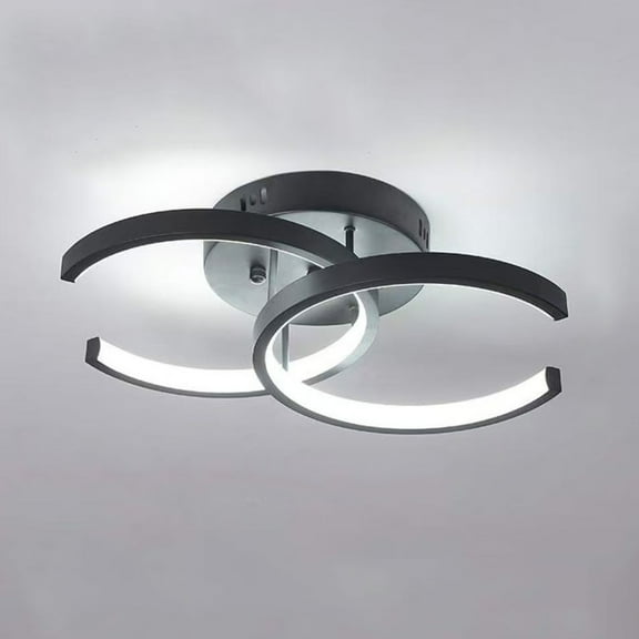 Senhu Modern LED Ceiling Light 22W 6000K White Light Black Finish Electric Powered LED Ceiling Lamp in Flower Shape for Bedroom Corridor Balcony