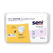 Seni Active Classic Plus Disposable Underwear Pull On with Tear Away Seams X-Large, S-XL14-AC2, Moderate, 56 Ct