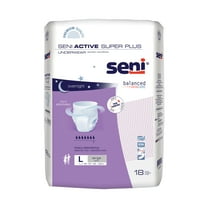 Seni Active Super Plus Disposable Underwear Pull On with Tear Away Seams Large, S-LA18-AP1, Heavy, 18 Ct