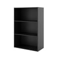 thumbnail image 1 of Seni Stackable Wood 3-Shelf Standard Bookcase, Black, 1 of 11