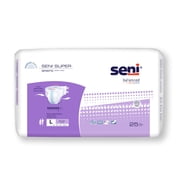 Seni Super Adult Incontinence Brief L Heavy Absorbency Breathable, S-LA25-BS1, Heavy, 50 Ct
