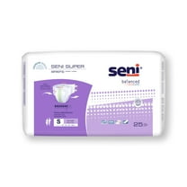 Seni Super Adult Incontinence Brief S Heavy Absorbency Breathable, S-SM25-BS1, Heavy, 75 Ct