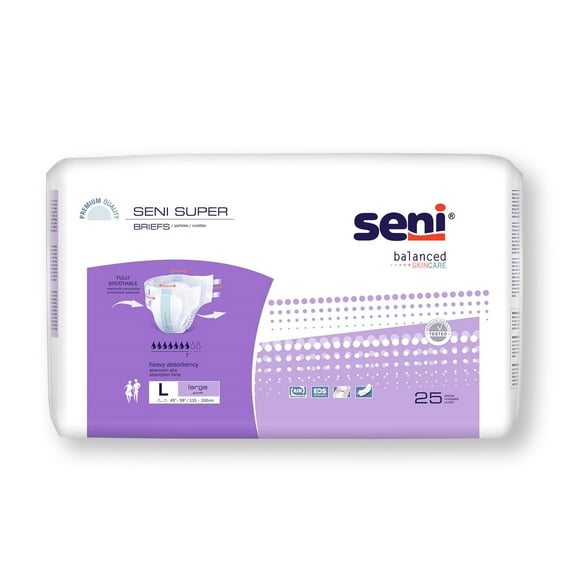 Seni Super Heavy Absorbency Incontinence Brief, Large (CS/75)