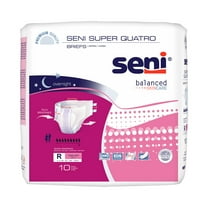 Seni Super Quatro Adult Incontinence Brief Regular Heavy Absorbency Breathable / Overnight, S-RE10-BQ1, Severe, 10 Ct