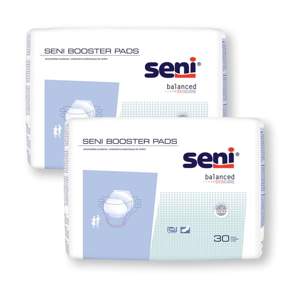 Seni Unisex Booster Pad Breathable 25" L S-NO30-PB1, 60 Ct