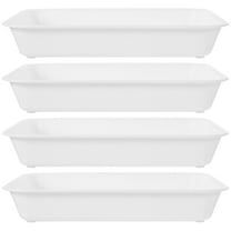 Senikei 4pcs Rectangle Serving Tray Party Food Tray Large Party Catering Tray Serving Tray Reusable Wedding Platter