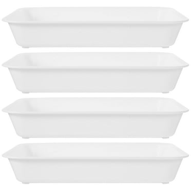 Senikei 4pcs Rectangle Serving Tray Party Food Tray Large Party Catering Tray Serving Tray Reusable Wedding Platter
