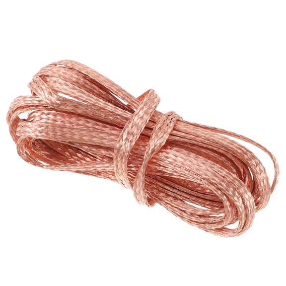 GOOHOCHY Copper Braided Wire for Home with Brown Color Ideal for High Voltage Connections and Shielding 10FT
