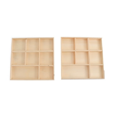 Senikei Wooden Divided Tray 8 Grid Storage Box Organizer Decorative Gift Box