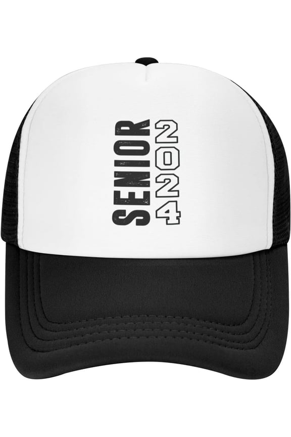 Senior 2024 Mesh Hat for Men Women Gift for Senior 2024 Baseball Cap Class of 2024 Graduation Hat Black