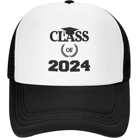 Senior 2024 Mesh Hat for Men Women Gift for Senior 2024 Baseball Cap Class of 2024 Graduation Hat Black