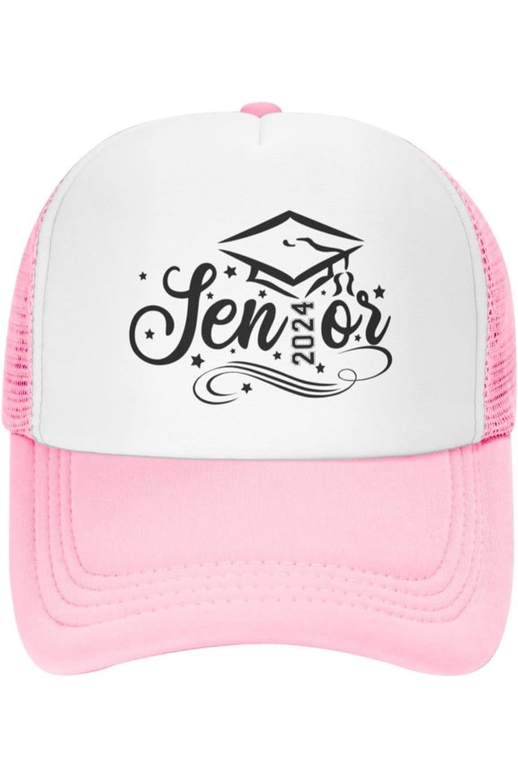 Senior 2024 Mesh Hat for Men Women Gift for Senior 2024 Baseball Cap Class of 2024 Graduation Hat Black