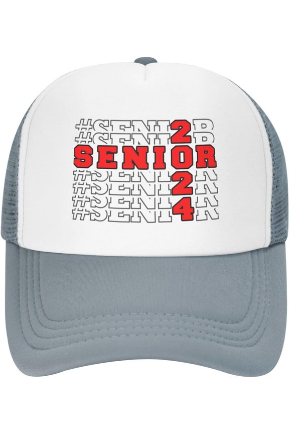 Senior 2024 Mesh Hat for Men Women Gift for Senior 2024 Baseball Cap Class of 2024 Graduation Hat Black