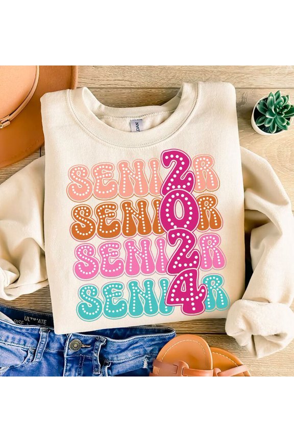 Senior 2024 Retro Graduation Design, Class of 2024 High school Senior Shirt Design Shirt