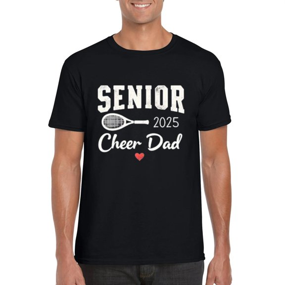 Senior 2025 Cheer Dad Tennis Proud Sports Graduation Celebration T-Shirt, for men & women, up to size 5XL