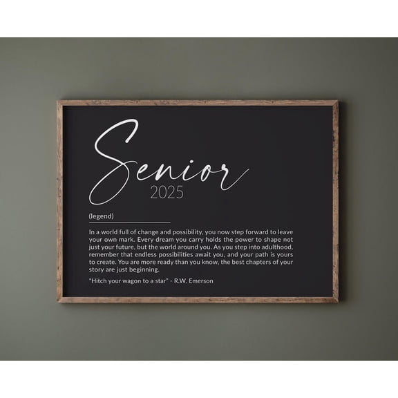 Senior 2025 Gifts Class Of 2025 Definition Poster High School Grad Boys Highschool Graduation Gift Ideas For Girls Home Decor, 24x36 UNFRAMED