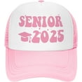 Senior 2025 Hat Class of 2025 Cap Graduation Congrats Mesh Baseball Caps Adjustable Trucker Hat