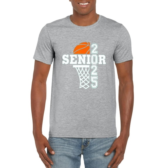 Senior 2025 Large Typography Classic Graduation Statement Graphic T-Shirt, for men & women, up to size 5XL