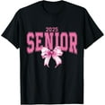 thumbnail image 1 of Senior 2025 Pink Bow Class of 2025 Graduate Graduation T-Shirt, 1 of 3