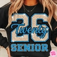 thumbnail image 1 of Senior 2026 : Blue Glitter Graduation Sublimation Design Tshirt All Size S-5XL, 1 of 5