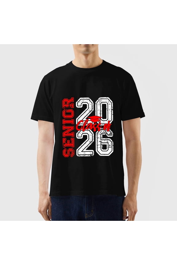 Senior 2026 Graduation T-Shirt For Men Women - Class Of 2026 Graphic Tee, OdeJous Black Small