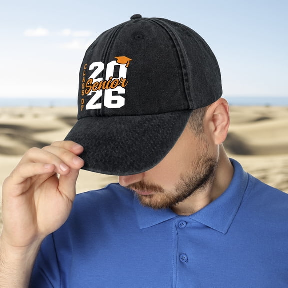 Senior 2026 Hats Class of 2026 Graduation Congrats Hat Denim Cap Black