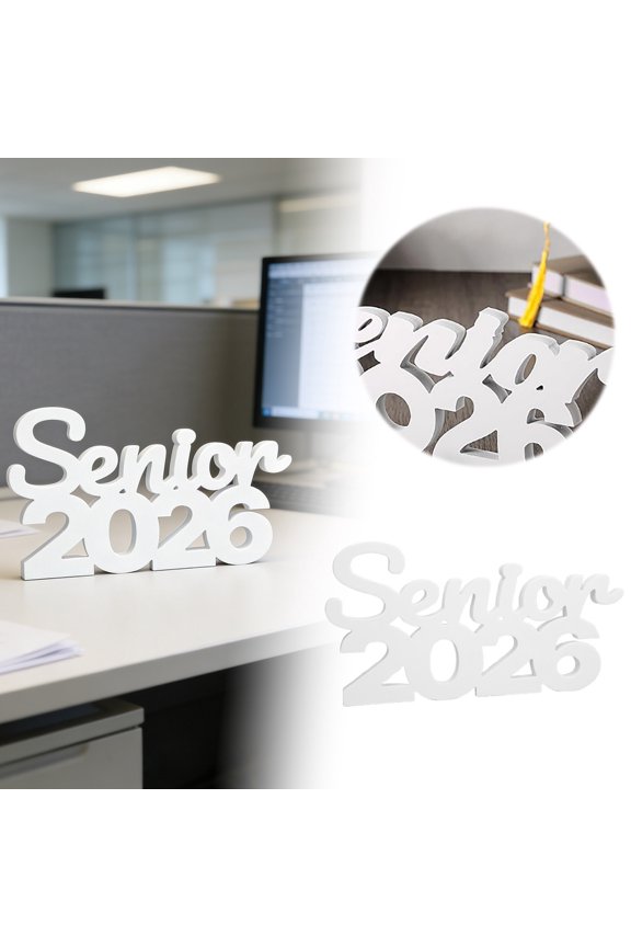 Senior 2026 Sign 18x17cm Wooden Freestanding Tabletop Class Of 2026 Graduation Party Decorations Senior 2026 Graduation For Desk & Centerpiec