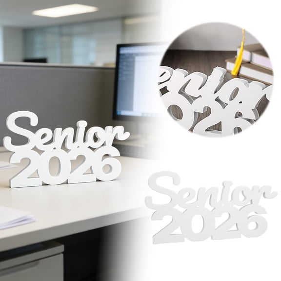 Senior 2026 Sign 18x17cm Wooden Freestanding Tabletop Class Of 2026 Graduation Party Decorations Senior 2026 Graduation For Desk & Centerpiec