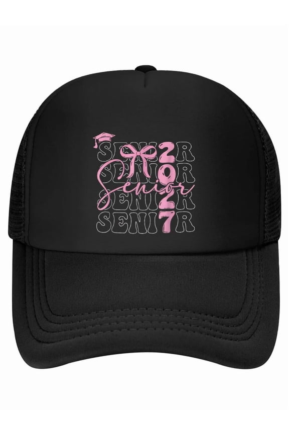Senior 2027 Class of 2027 Coquette Pink Bow Graduation 2027 Baseball Cap