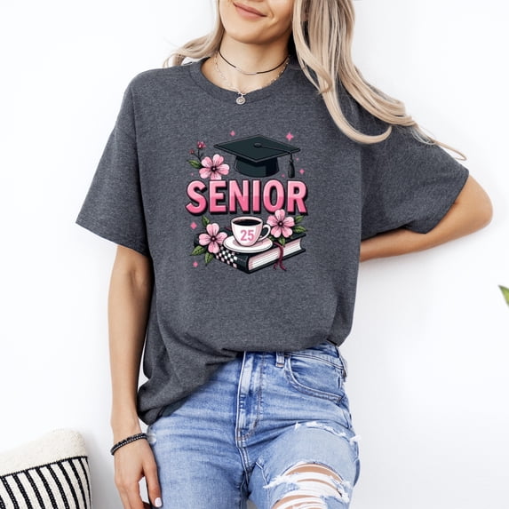 Senior 25 Class of 2025 Inspirational Graduation Quote Graphic T-Shirt, for men & women, up to size 5XL