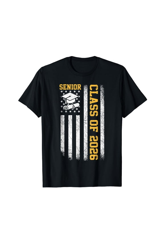 Senior 26 Class of 2026 American Flag Graduation 2026 Gifts T-Shirt
