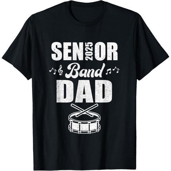 Senior Band Dad 2025 Marching Band Class Of 2025 Drum T-Shirt