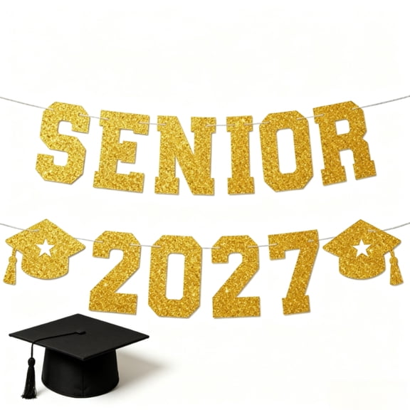 Senior Banner 2027 Graduation Senior Letter Banner for School Night Celebration (5.91 In)